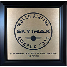 Framed Skytrax Best Regional Airline Australia Pacific award